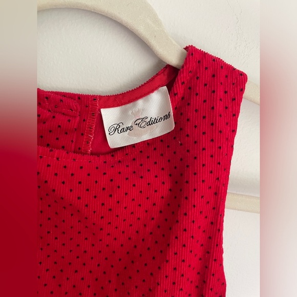 Rare Editions Scottie Dog Apple Jumper Dress in Red & Black Corduroy Size 5T - Picture 5 of 8